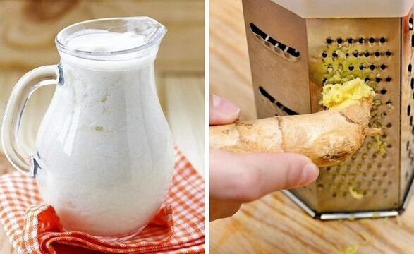 Faire un cocktail à partir de kéfir et de gingembre râpé